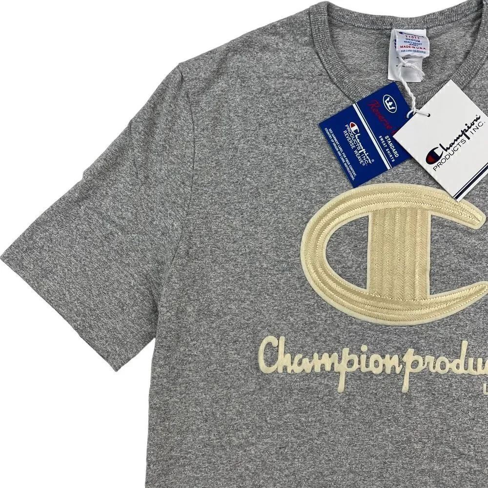 New Champion Men US M Gray Heavyweight Jersey Heritage T-Shirt  | Made in USA - Picture 5 of 11